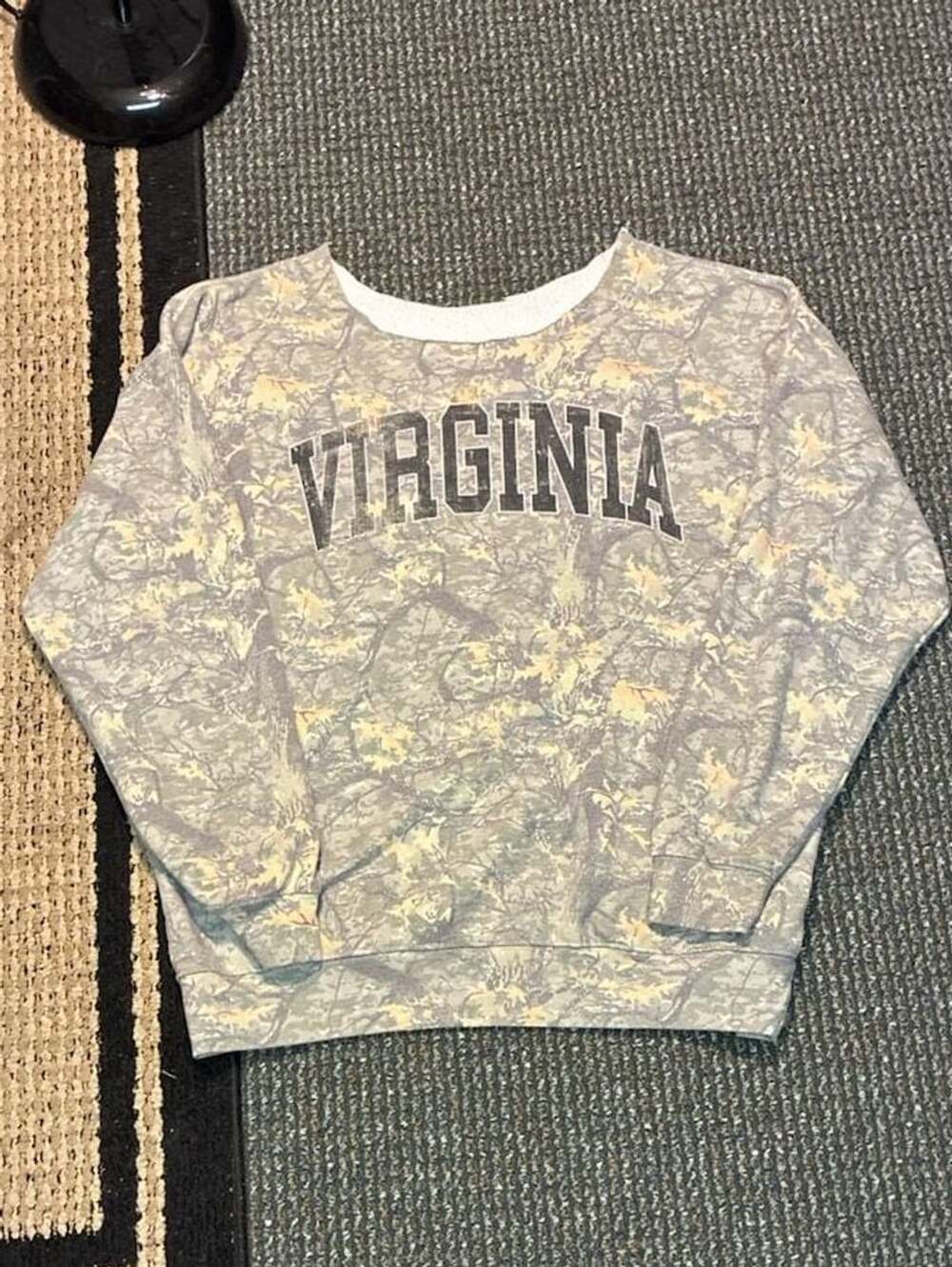 VIRGINIA Tree Bark Camo Crewneck Sweatshirt